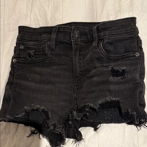 American Eagle Outfitters Black Ripped Jean Shorts